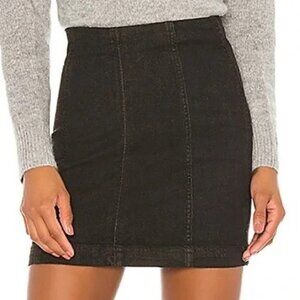 Free People Modern Femme Black Denim Mini Skirt 8